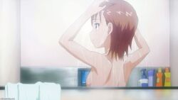 00s 1girls 2009 absurd_res arms_up bare_back bare_shoulders bath breasts brown_eyes brown_hair brunette completely_nude completely_nude_female female from_behind hi_res indoors matching_hair/eyes misaka_mikoto nude nude_female official_art over_tagged screencap see-through short_hair shoulder_blades shower shower_stall showering sideboob small_breasts solo standing steam teenage_girl teenager to_aru_kagaku_no_railgun to_aru_majutsu_no_index upper_body washing wet young