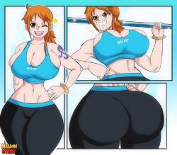 1girls ass big_ass big_breasts breasts bubble_ass bubble_butt clima-tact cosplay dat_ass female female_only huge_ass huge_butt mallow_strife nami one_piece one_piece:_super_grand_battle!_x post-timeskip thick_ass thick_thighs wii_fit wii_fit_trainer_(cosplay)