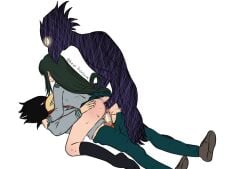 1girls 2boys anal anal_sex anus ass clothed_sex condom condom_on_penis dark_shadow double_penetration fumikage_tokoyami heidibiersack monster my_hero_academia penis pussy pussy_juice safe_sex sandwiched school_uniform tsuyu_asui vaginal_penetration vaginal_sex wearing_condom