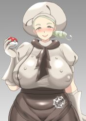 1girls alternate_breast_size big_breasts blush blushing breasts busty curvaceous curvy_body curvy_female curvy_figure female game_freak green_hair huge_breasts katy_(pokemon) large_breasts mole mole_under_eye nintendo pokeball pokemon pokemon_(game) pokemon_sv shiromochi_(123) voluptuous