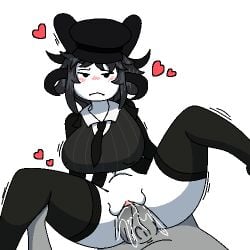 1boy 1girls 2d 2d_(artwork) 2d_artwork anon bannez big_ass big_breasts big_penis black_hair blush cowgirl_position cum eatidalemons eatlemons hearts holding_legs horns looking_at_viewer moaning pov roblox roblox_avatar robloxian self_upload sex tagme thighhighs vaginal_penetration white_skin