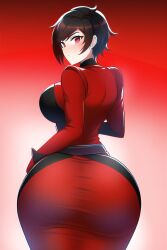 1girls ai_generated ass ass_focus ass_in_dress big_breasts big_butt breasts bubble_ass curvaceous curvy curvy_figure female female_only huge_ass large_ass large_breasts looking_at_viewer looking_back nai_diffusion red_dress red_eyes red_hair solo stable_diffusion thick_thighs thunder_thighs voluptuous voluptuous_female