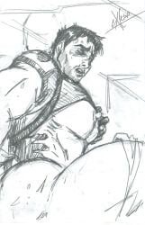 chris_redfield exceso male male_focus male_only no_visible_genitalia resident_evil