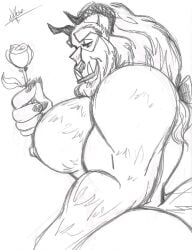 beast_(disney) beauty_and_the_beast disney exceso horns male male_focus male_only pecs