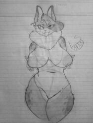 anthro big_breasts breasts bunny_ears bunny_tail chest_fur chest_tuft female flower fluffy_hair furry hazel_(shakotanbunny) larger_female minademon neck_fur neck_tuft rabbit rabbit_ears rabbit_tail tagme thick_thighs voluptuous voluptuous_female wide_hips