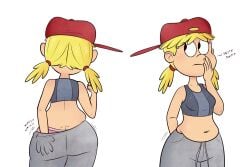 1girls 2017 5_fingers aged_up ass_cleavage big_ass black_eyes blonde_hair blue_tank_top butt_crack cap casual chubby chubby_female female grey_sweatpants hat lana_loud nickelodeon panties pink_panties red_cap red_hat scobionicle99 scratching scratching_butt slightly_chubby small_breasts sniffing source_request sweatpants tagme tank_top the_loud_house twintails