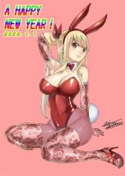 big_breasts blonde_hair breasts bunny_costume bunny_ear bunny_ears bunny_girl bunny_tail bunnygirl bunnysuit curves curvy curvy_body curvy_figure fairy_tail high_heels hiro_mashima lace legs leotard long_breasts long_hair lucy_heartfilia pantyhose playboy_bunny ponytail red_leotard seduction seductive seductive_eyes seductive_look seductive_mouth seductive_pose seductive_smile thighhighs thighs