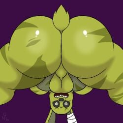 1boy 2023 anthro ass balls big_ass big_butt five_nights_at_freddy's fnaf furry gay green_body green_skin humanoid inviting looking_at_viewer looking_back male male_only nth6969 nude presenting presenting_butt rabbit solo solo_focus springtrap springtrap_(fnaf) tail thick_thighs