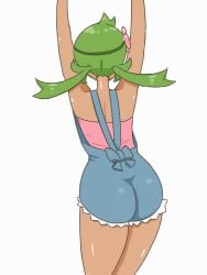 1girls animated ass dark-skinned_female dark_skin female female_only green_hair huge_ass human human_only mallow_(pokemon) microsd_(artist) nintendo pokemon pokemon_sm solo solo_female