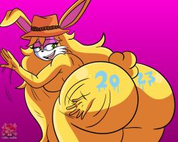 1girls 2023 animal_ears anthro archie_comics ass ass_focus ass_slap bending_over big_ass big_butt black_nose blonde_hair breasts bunnie_rabbot bunny bunny_girl bunny_tail cowboy_hat curvy curvy_figure dat_ass eyelashes eyeshadow farmgirl fur furry green_eyes hat huge_ass huge_butt lewdtoons long_hair makeup mammal naked narrowed_eyes nude open_mouth rabbit rabbit_ears rabbit_girl scut_tail sega sideboob simple_background slapping_ass slapping_butt sonic_(series) sonic_the_hedgehog_(archie) sonic_the_hedgehog_(comics) sonic_the_hedgehog_(series) tail thick_ass thick_thighs yellow_body yellow_fur yellow_hair yellow_skin