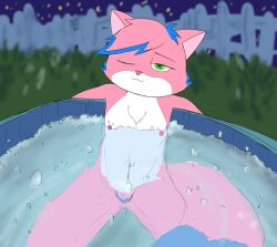 alpha_lexa anthro felid feline feline_humanoid felis female hairy_pussy hoodie hot_tub mammal mammal_humanoid nipples one_eye_closed partially_submerged pussy ryan's_world small_breasts unawarey virtual_youtuber vtuber