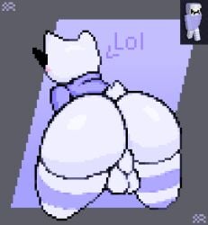 8-bit anthro ass_focus backsack ballsack big_ass blush bubble_ass bubble_butt cat_ears dipper552 feline femboy furry furry_tail gay giant_ass hoodie looking_away minecraft minecraft_skin pixel_art pixelated short_tail showing_ass simple_background stockings sunglasses tail text thick_ass thick_thighs thighhighs traced traced_art white_fur white_skin