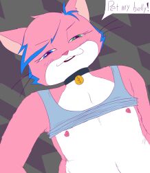 alpha_lexa anthro english english_text felid feline feline_humanoid felis female flat_chest heterochromia hoodie mammal mammal_humanoid nipples ryan's_world seductive small_breasts tank_top tank_top_lift text virtual_youtuber vtuber