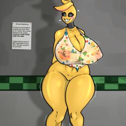 <3_eyes 2022 absurd_res animatronic anthro avian big_breasts bird bodily_fluids breasts chicken clothing curvaceous curvy_figure digital_media_(artwork) erect_nipples female five_nights_at_freddy's five_nights_at_freddy's_2 galliform gallus_(genus) genital_fluids heart hi_res huge_breasts jigglephysics looking_at_viewer machine nipple_outline nipples phasianid pussy_juice robot scottgames shaking smile smiling_at_viewer solo thick_thighs toy_chica_(fnaf) translucent translucent_clothing voluptuous wide_hips