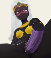 1girls 2d alien alien_girl black-skinned_female black_skin breasts dildo duck_dodgers female female_masturbation female_only looney_tunes masturbation purple_eyes queen_tyr'ahnee sex_toy solo tagme vaginal_masturbation vaginal_penetration warner_brothers white_hair zamoshvik