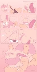 2022 absurd_res anus bodily_fluids comic cum cum_inside dialogue drooling duo eevee eeveelution ejaculation english_text female female_penetrated feral feral_on_feral feral_penetrated feral_penetrating feral_penetrating_feral fur generation_1_pokemon genital_fluids hi_res jolteon labbit1337 male male/female male_penetrating male_penetrating_female moan nintendo orgasm penetration penile penile_penetration penis_in_pussy pink_body pink_fur pink_theme pokémon_(species) pokemon pokemon_(species) precum profanity saliva sex sleep_sex sleeping splurt sweat text vaginal_penetration yellow_body yellow_fur