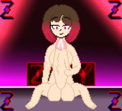 1futa 2d areolae balls bete_noire big_penis breasts brown_hair erection futa_only futanari glitchtale hand_on_penis huge_balls huge_cock human light-skinned_futanari light_skin masturbating masturbation nipples nude penis pink_eyes pink_hair pink_highlights pixel_art precum self_upload solo undertale undertale_(series) undertale_au z!betty zixy