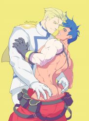 ass ass_grab back_muscles butt butt_grab evinist galo_thymos gay kray_foresight male male_only muscles muscular muscular_male promare shirtless_male