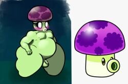 2022 anthro blush chubby_belly chubby_male diamondtears digital_media_(artwork) electronic_arts elemental_creature elemental_humanoid eyelashes femboy flora_fauna fungi_fauna fungus genitals girly green_body green_skin hi_res huge_thighs humanoid male male_only mushroom pecs penis plant plant_humanoid plants_vs._zombies popcap_games puff-shroom_(pvz) pvz short_stack shortstack slightly_chubby small_penis solo solo_male thick_thighs white_eyes