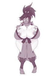 breast_expansion breasts disgaea facemask huge_breasts huge_thighs inksgirls kunoichi kunoichi_(disgaea) large_breasts nippon_ichi_software thick_thighs thighs