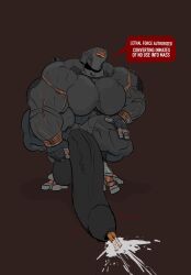 balls biceps black_body bodily_fluids cock_vore crush cum cybernetics cyborg foreskin genital_fluids genitals growth hi_res humanoid hyper machine macro male male/male male_only muscle_growth muscular pecs penile penis robot the_callisto_protocol thick_thighs thickveins vore what