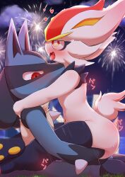 absurd_res anthro anthro_on_anthro anthro_penetrated anthro_penetrating anthro_penetrating_anthro blue_body blush cinderace duo female female_anthro female_penetrated generation_4_pokemon generation_8_pokemon hi_res lucario male male/female male_anthro male_penetrating male_penetrating_female nintendo omowazu open_mouth penetration penile penile_penetration penis_in_pussy pokémon_(species) pokemon pokemon_(species) red_eyes sex tongue tongue_out vaginal_penetration white_body