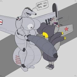 1:1 2022 2futas aeromorph aircraft airplane anthro ball_markings balls breasts cigarette club_shaped_penis dialogue diphallia diphallism duo f-89 futa_only futanari genital_markings genitals grey_body hi_res holding_penis huge_balls huge_breasts huge_cock humanoid hyper hyper_balls hyper_breasts hyper_genitalia hyper_penis intersex jet_fighter joints krasnyy_sadovnik lips living_aircraft living_machine living_vehicle loose_ballskin machine markings mig-9 multi_genitalia multi_penis original original_character oversized_balls penis penis_line penis_size_difference retracted_foreskin saggy_balls sandra_(thechavicgerman) scrotal_raphe size_difference smug teasing thechavicgerman_(artist) thick_bottom_lip thick_foreskin thick_lips top_heavy_penis vehicle wide_penis