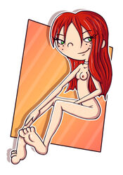 green_eyes hey_arnold! huge_head innocenttazlet lila_sawyer nickelodeon nipples nude red_hair small_breasts smile white_background