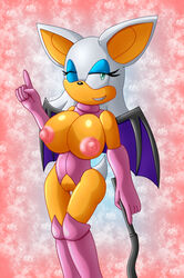 anthro bat boots breasts chaossabre color dominatrix female female_only front_view fur furry gloves holding nipples rouge_the_bat smile solo sonic_(series) standing tagme vulva whip wings wink