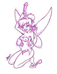 2000s 2007 disney disney_fairies monochrome necronocimon peter_pan_(disney) tagme tinker_bell