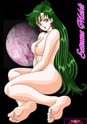 1girls bishoujo_senshi_sailor_moon breasts character_name ero_shocker feet green_hair medium_breasts nipples nude sailor_pluto setsuna_meiou soles toes