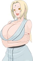 1girls arms_under_breasts artist_request big_breasts breasts busty crossed_arms female female_only huge_breasts kimono mature mature_female naruto naruto_(series) naruto_shippuden no_bra presenting presenting_breasts short_kimono sleeveless sleeveless_kimono solo solo_focus tied_hair top_heavy tsunade twintails voluptuous yellow_eyes