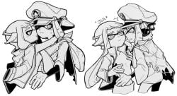 agent_3_(splatoon) captain_(splatoon_3) embarrassed embarrassed_nude_female new_agent_3_(splatoon) semi_nude splatoon splatoon_3 yuri