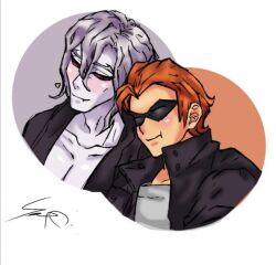 brawlhalla caspian_(brawlhalla) couple cute long_hair male red_hair safe ship sleeping son sweet vampire volkov_(brawlhalla)