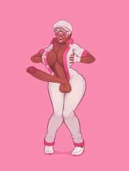 1futa 2020 autopaizuri balls big_breasts big_penis breasts clothed clothing dark-skinned_futanari dark_skin diphallia diphallism erection full_body futa_only futanari glasses huge_cock human lipstick long_penis masturbation maxine_funk_(ikescg) mostly_clothed multi_penis open_clothes penis penis_out purplehorn_(artist) short_hair solo standing white_hair white_lipstick