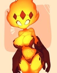 1girls anthro anthro_only anthrofied apilia bare_shoulders big_breasts big_hands breasts cleavage eyelashes female female_only fire fire_girl hips humanoid large_breasts rox_hoxten solo solo_female thick thick_thighs thighs white_eyes wide_hips yellow_skin