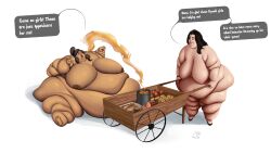 2girls asami_sato avatar_the_last_airbender bbw belly big_belly big_breasts black_hair breasts dark-skinned_female dark_skin eating fat fat_rolls female food gigantic_breasts huge_belly huge_breasts hyper_fat korra morbidly_obese nipples obese overweight overweight_female ssbbw text the_legend_of_korra tonbelly weight_gain