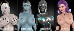 3d 3d_hentai_beauties 4girls athletic athletic_female big_ass big_breasts blue_body blue_skin breasts busty curvaceous curvy eyeshadow female female_only fit fit_female hair hips hourglass_figure huge_ass huge_breasts humanoid lady_purple large_ass large_breasts legs light-skinned_female light_skin lips long_ears night_keeper_of_lust original original_character original_characters pointy_ears queen_aquaria queen_aquria sexbot_5000 thick thick_legs thick_thighs thighs top_heavy upper_body voluptuous wide_hips xalas