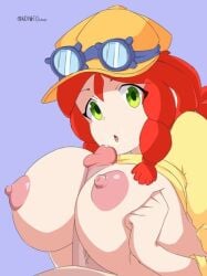 brawl_stars breasts green_eyes jessie_(brawl_stars) novatouwu paizuri redhair tagme titjob