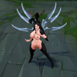 1girls 3d areolae battle_bunny_irelia big_ass big_breasts big_butt breasts bunny_ears bunnysuit casual female female_only heart-shaped_pubic_hair human irelia_xan league_of_legends legwear mod ninfrock nipple_piercing nipples pale_skin pierced_nipples pubes pubic_hair pussy reverse_bunnysuit solo solo_female thick_thighs wide_hips