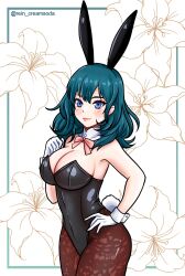 alternate_costume breasts bunny_ears bunny_girl bunnysuit byleth_(fire_emblem) byleth_(fire_emblem)_(female) female female_only fire_emblem fire_emblem:_three_houses looking_at_viewer nintendo rein_creamsoda solo year_of_the_rabbit