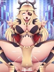 1boy 1girls ahe_gao ahegao alternate_costume areolae areolae_slip bare_midriff bare_thighs blonde_hair blue_eyes bodystocking breasts censored cleavage commission covered_nipples cowgirl_position crotchless crotchless_panties cum cum_in_pussy cum_inside double_v eye_patch eyes_rolling_back female female_focus fire_emblem fire_emblem_fates fire_emblem_heroes grey_eyes high_heels inner_thighs large_breasts long_hair lumarianne20 male midriff nail_polish nintendo official_alternate_costume open_mouth ophelia_(fire_emblem) ophelia_(starlit_maiden)_(fire_emblem) overflow panties pelvic_curtain red_nails reverse_cowgirl_position sex solo_focus spread_legs straight thick_cum thighs tongue tongue_out underwear v vaginal_penetration very_long_hair wings yellow_panties