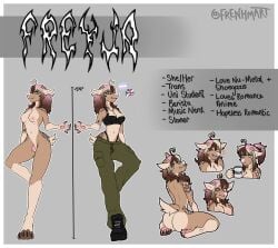 1futa absurd_res ahoge anthro anthro_only ass bottomwear breasts cargo_pants chart claws clothing corset_bra deer english_text facial_piercing frenhm freyja_fenrirsdottir futanari genitals goth gynomorph hair headshot_portrait height_chart hi_res hindpaw humanoid_genitalia humanoid_penis intersex laugh lgbt_pride mammal model_sheet mug nose_piercing pants pawpads paws penis piercing portrait pride_colors scut_tail septum_piercing short_tail solo tail tattoo text thong thong_above_pants thong_straps transgender_pride_colors underwear