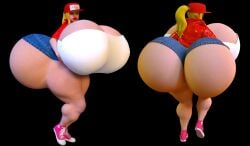 1girls 3d ass_built_separately bad_anatomy fatal_fury female_terry gender_bender hyper_bimbo hyper_butt jackd22 rule_63 snk terry_bogard