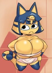 animal_crossing ankha breasts egyptian feline female fur huge_breasts nintendo pamvllo video_games wrappings