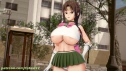 1girls 3d big_ass big_breasts bishoujo_senshi_sailor_moon brown_hair choker clothed clothing crop_top curvaceous curvy diadem erect_nipples erect_nipples_under_clothes female female_focus female_only gloves green_eyes huge_ass huge_breasts koikatsu large_ass large_breasts looking_at_viewer makoto_kino miniskirt no_bra panties patreon pinup pinup_pose ponytail revealing_clothes ribbon sailor_jupiter sailor_senshi_uniform sailor_uniform seifuku skimpy skimpy_clothes skirt smile solo standing takeo92 text thick_thighs tight_clothing underboob wide_hips