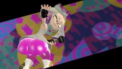 ass bubble_butt imminent_spanking microphone pearl_(splatoon) pink_leggings smiling splatoon splatoon_(series) splatoon_2