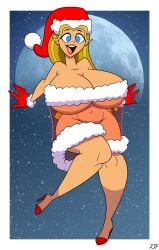 1girls belly belly_button big_breasts blonde_hair blue_eyes breasts busty cel_shading christmas curvy female female_only full_moon high_heels huge_breasts lindsay_(tdi) lipstick long_hair moon orange_lipstick red_gloves red_hat red_shoes rustysh4ckl3ford santa_hat seductive seductive_pose see-through simple_shading smile snow solo solo_female solo_focus thick_thighs total_drama_(series) total_drama_island voluptuous