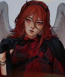 1boy angel_devil_(chainsaw_man) chainsaw_man do_not_repost femboy gay long_hair umikochannart wings