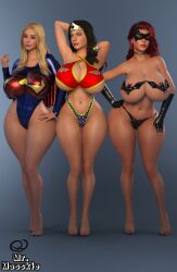 3d 3girls alien alien_girl alien_humanoid amazon athletic athletic_female barbara_gordon batgirl batman_(series) big_breasts black_hair breasts brown_hair bust busty curvy curvy_figure dc dc_comics demigoddess diana_prince eyebrows eyelashes eyes female female_only fit fit_female heroine hips hourglass_figure huge_breasts humanoid justice_league kara_danvers kara_zor-el large_breasts legs light-skinned_female light_skin lips long_hair mrmasskie princess supergirl supergirl_(series) superhero superheroine superman_(series) themysciran thick_legs thick_thighs thighs voluptuous waist watermark wonder_woman wonder_woman_(series)